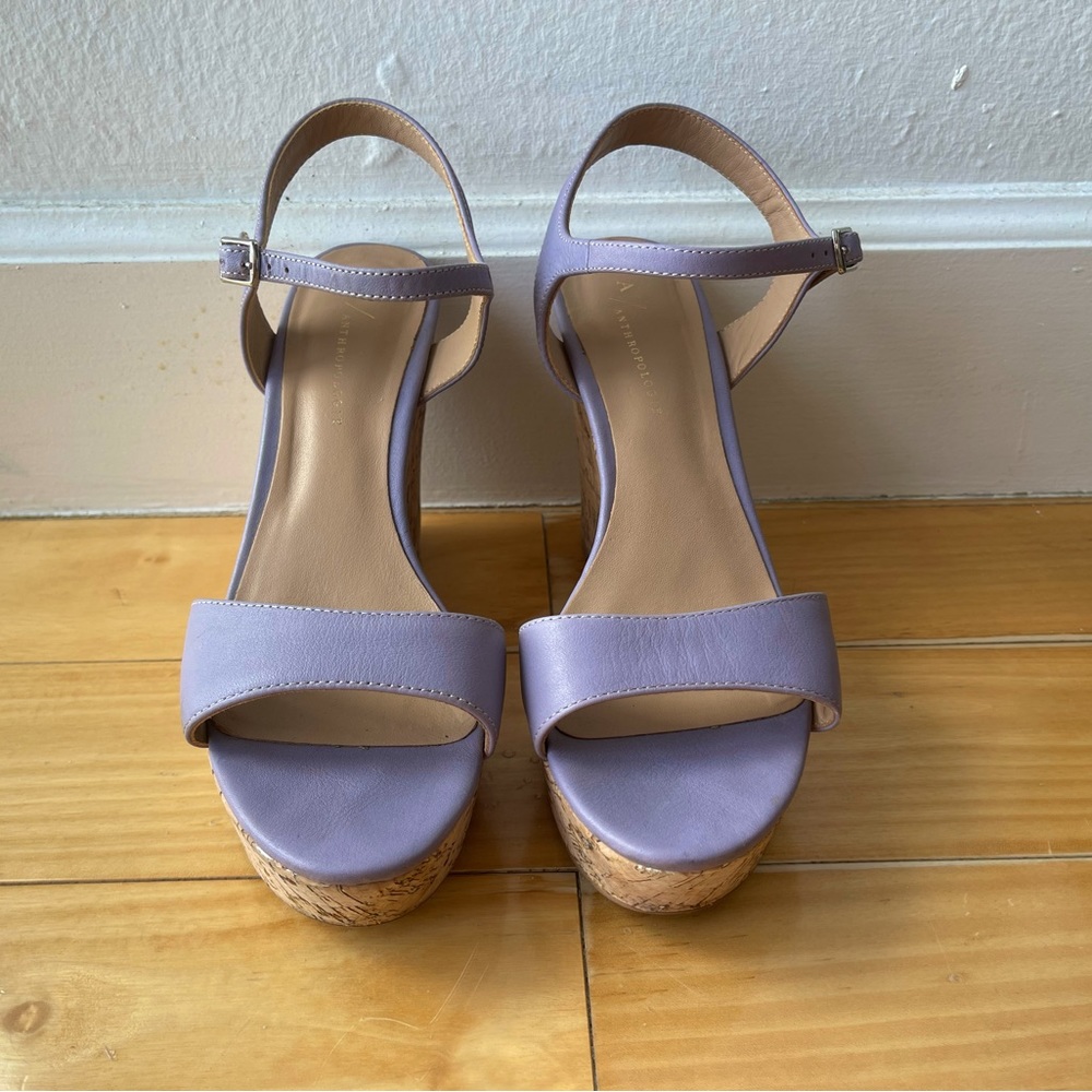 Anthropologie Lavender Heel Wedges